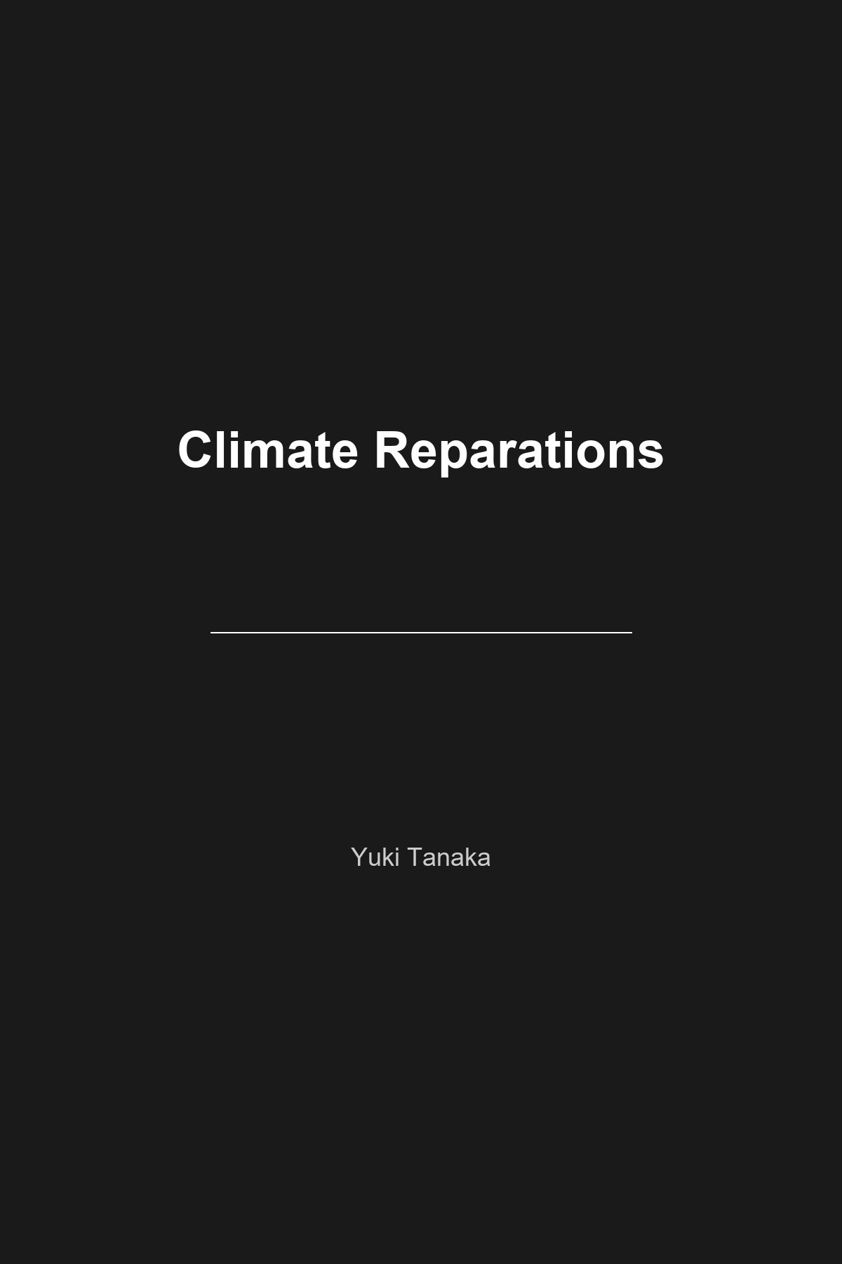 Climate Reparations book cover