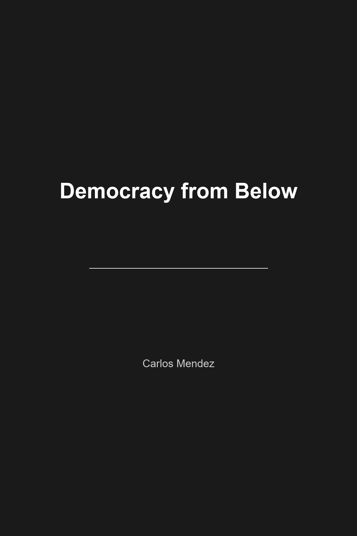 Democracy from Below book cover