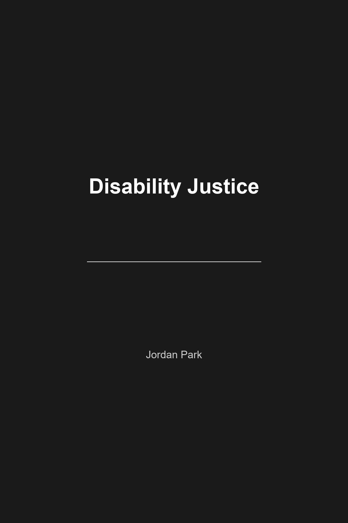 Disability Justice book cover