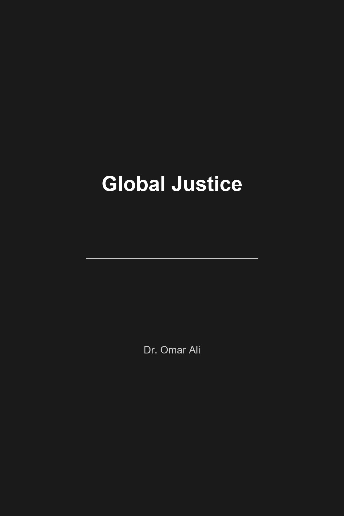 Global Justice book cover