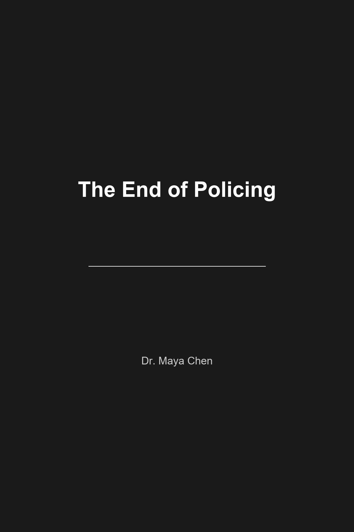 The End of Policing book cover