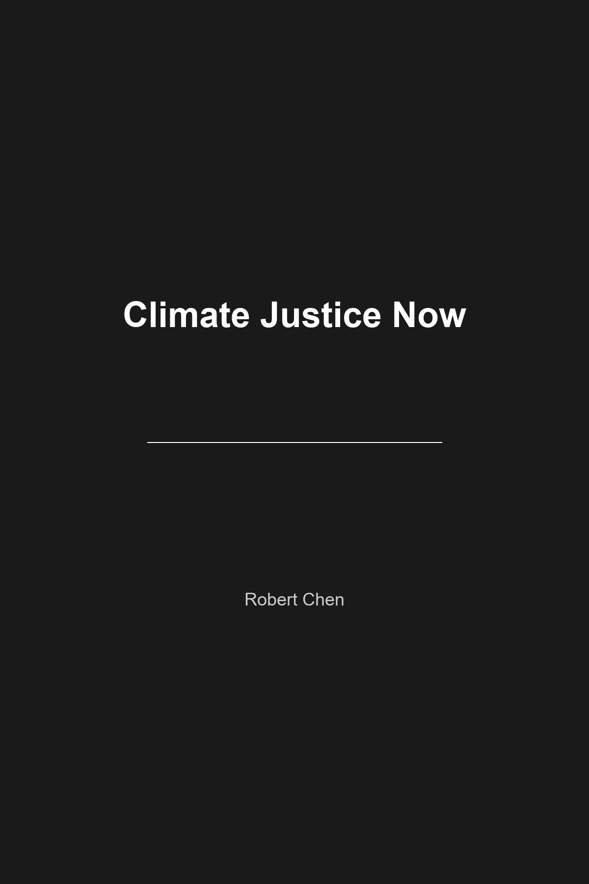 Climate Justice Now book cover