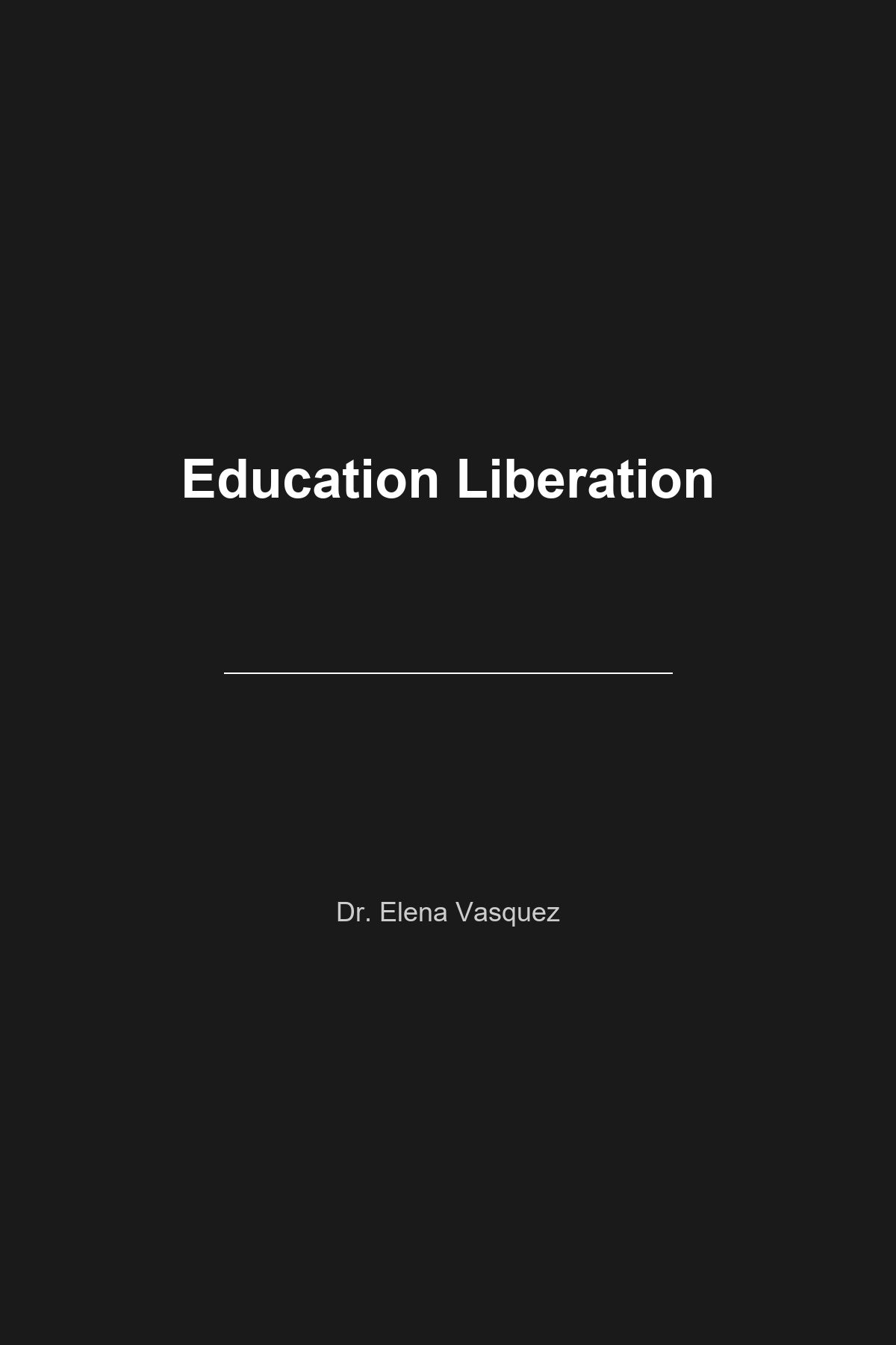 Education Liberation book cover