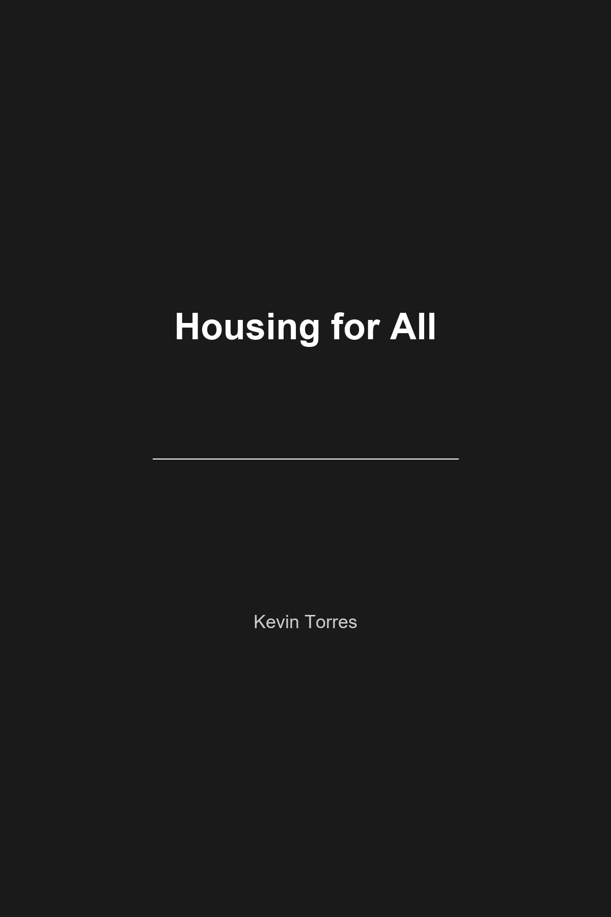 Housing for All book cover