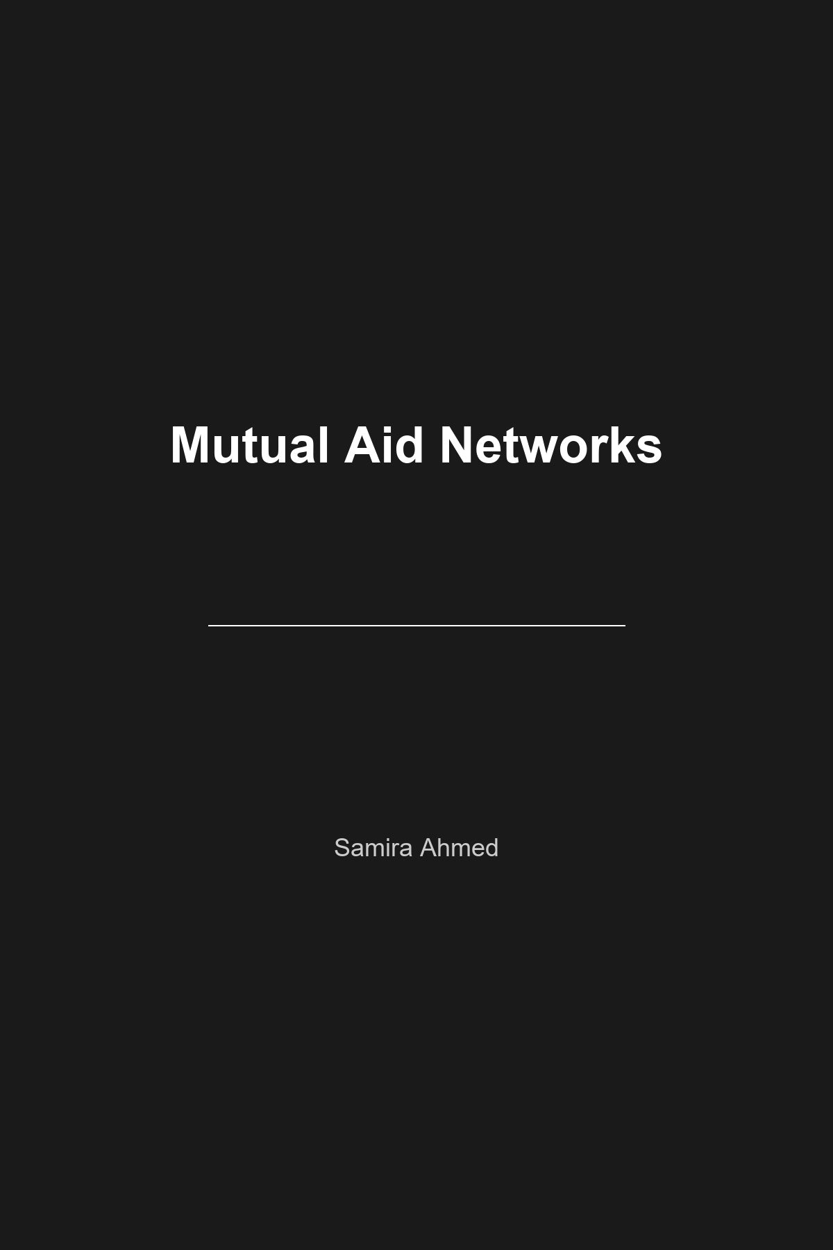 Mutual Aid Networks book cover