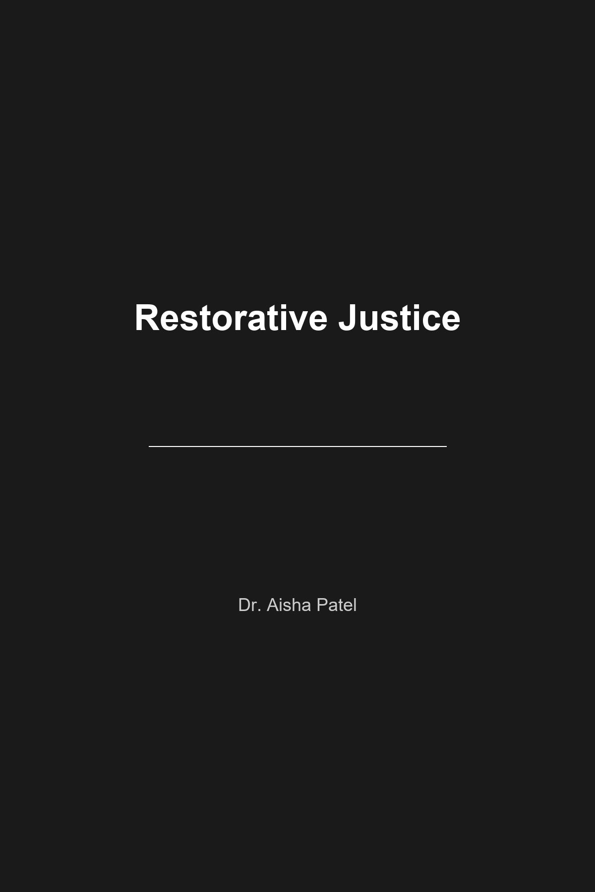 Restorative Justice book cover