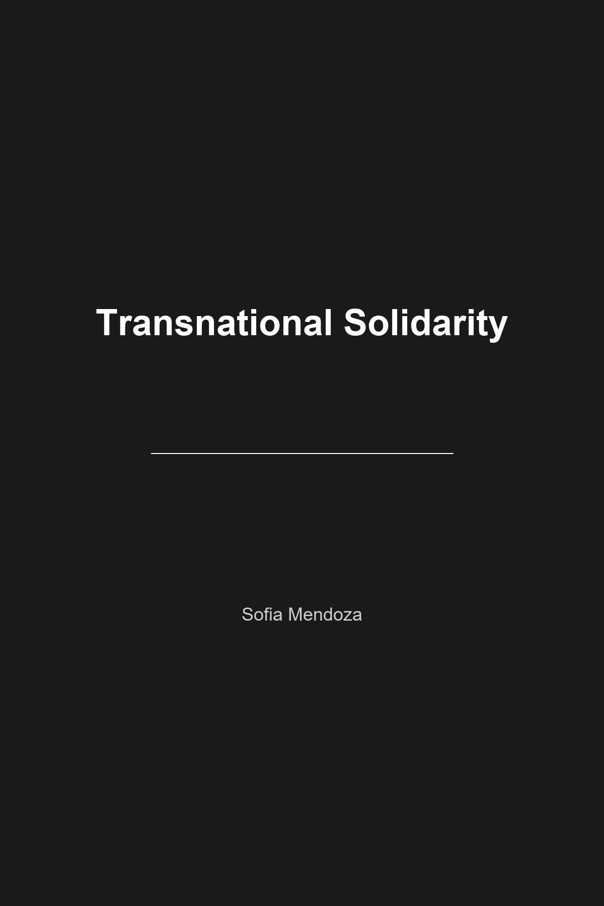 Transnational Solidarity book cover